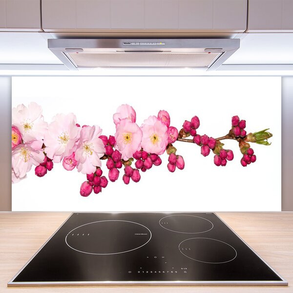 Panou sticla bucatarie Flower Branch Floral roz