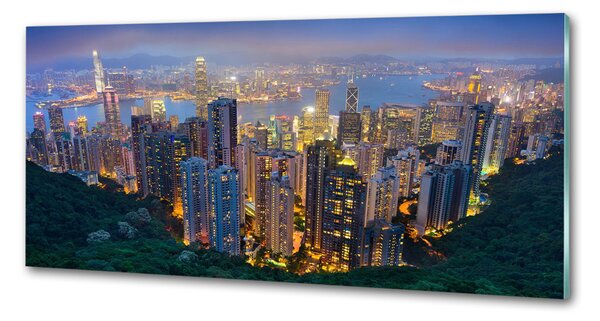 Sticlă pentru bucătărie Hong Kong pe timp de noapte