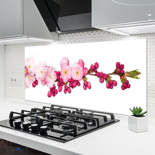 Panou sticla bucatarie Flower Branch Floral roz