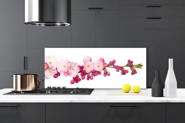 Panou sticla bucatarie Flower Branch Floral roz
