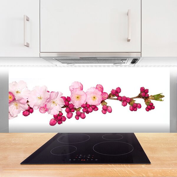 Panou sticla bucatarie Flower Branch Floral roz