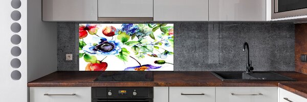 Panou sticla securizata bucatarie Flori de primăvară