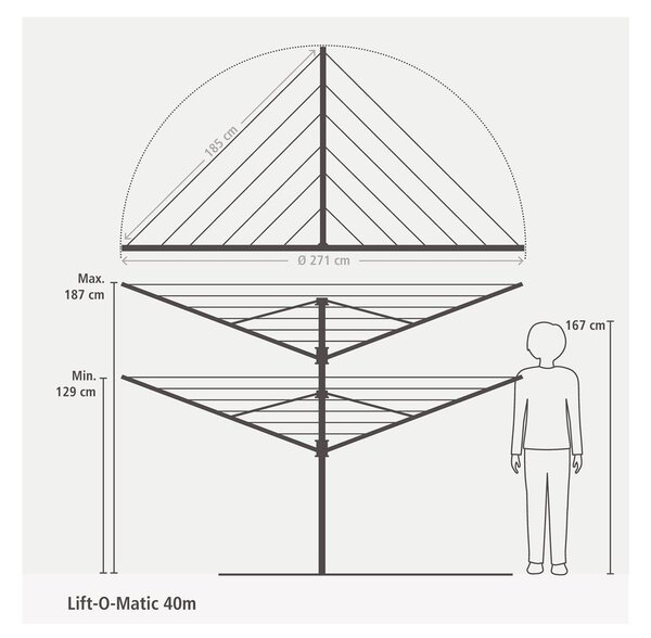 Uscător de rufe pentru grădină Lift-O-Matic 40m – Brabantia