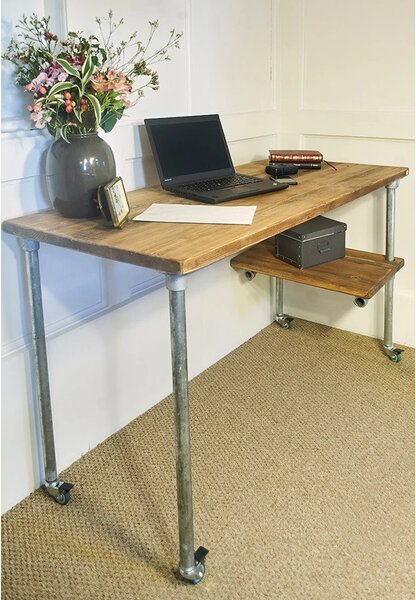 Masa de birou in stil industrial, Kemnay, 120x70x60 cm, nuc/gri