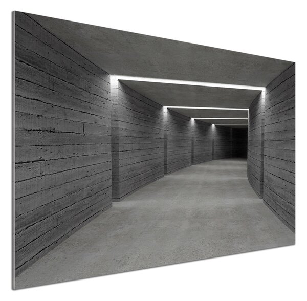 Panou sticlă bucătărie Tunelul de beton