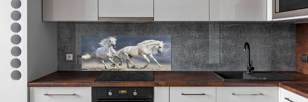 Panou sticla securizata bucatarie White Beach Horse
