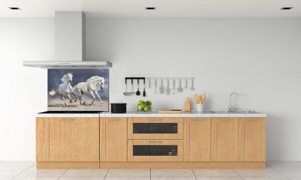 Panou sticla securizata bucatarie White Beach Horse