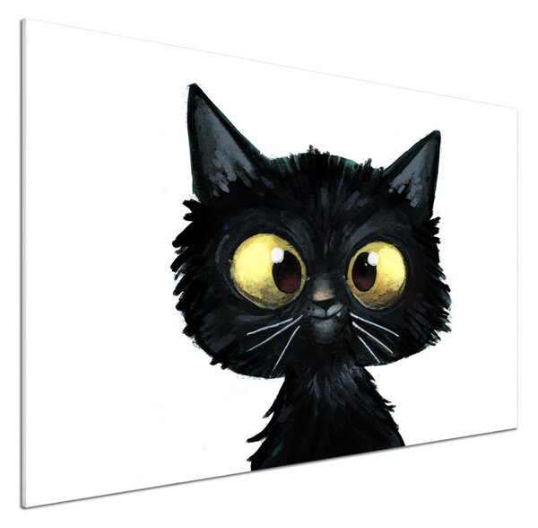 Sticlă pentru bucătărie Ilustrarea unei pisici