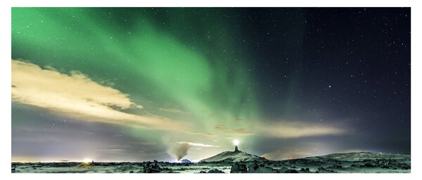 Tablou cu Aurora Borealis (120x50 cm)