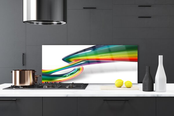 Panou sticla bucatarie Rezumat Rainbow Art Roșu Galben Verde Albastru