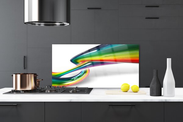 Panou sticla bucatarie Rezumat Rainbow Art Roșu Galben Verde Albastru