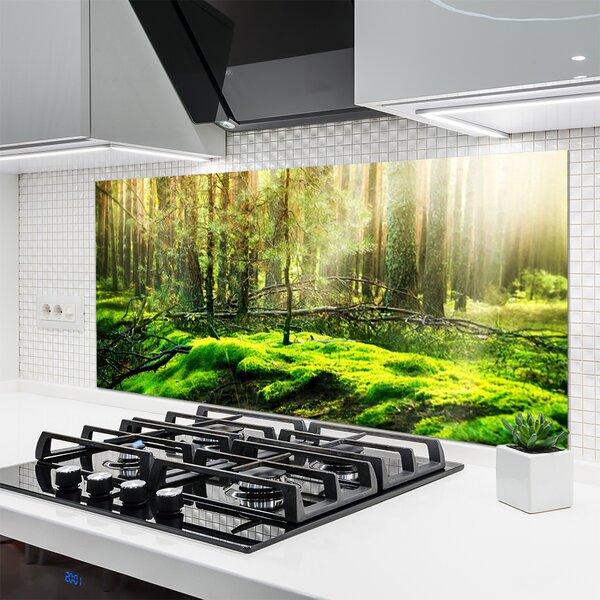 Panou sticla bucatarie Moss Natural Pădurea Verde