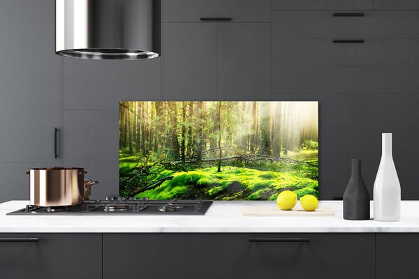 Panou sticla bucatarie Moss Natural Pădurea Verde