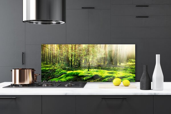 Panou sticla bucatarie Moss Natural Pădurea Verde
