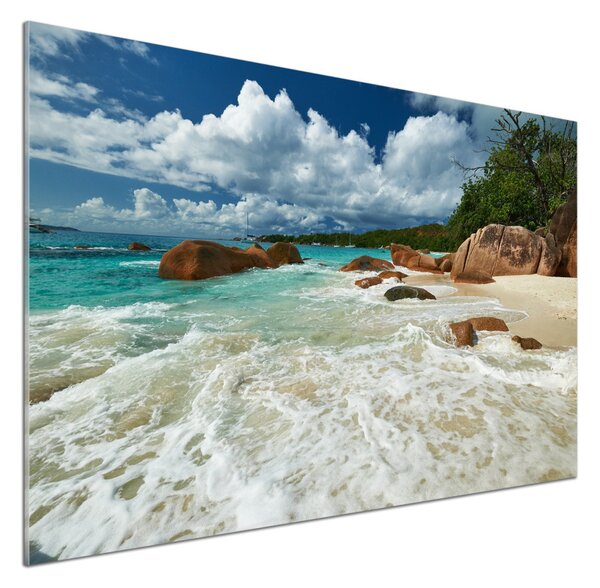 Sticlă pentru bucătărie plaja Seychelles