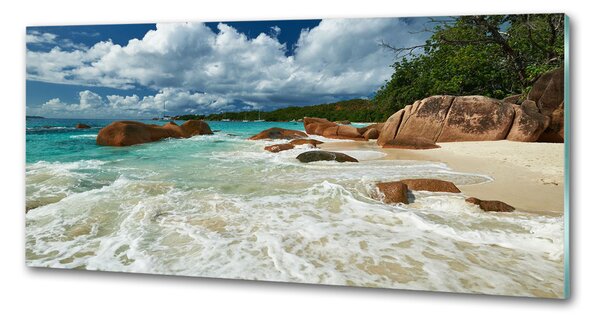 Sticlă pentru bucătărie plaja Seychelles