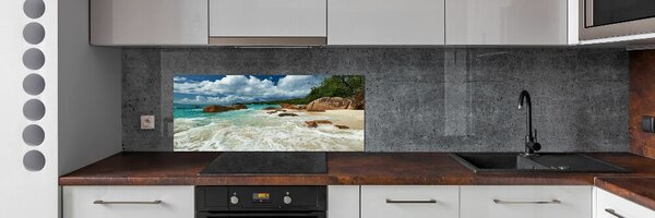 Sticlă pentru bucătărie plaja Seychelles