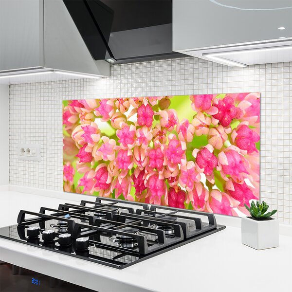 Panou sticla bucatarie Floare roz Floral