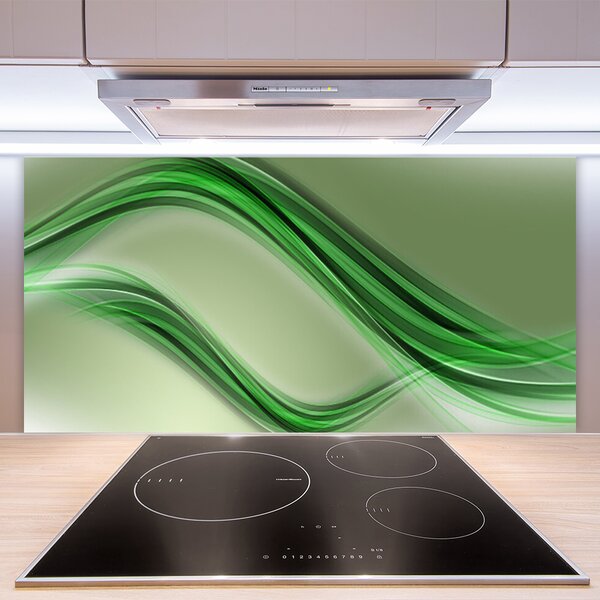 Panou sticla bucatarie Abstract Art Verde Gri