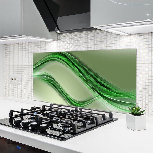 Panou sticla bucatarie Abstract Art Verde Gri