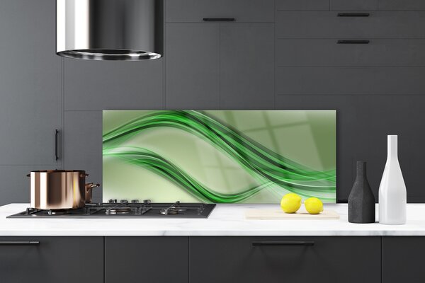 Panou sticla bucatarie Abstract Art Verde Gri