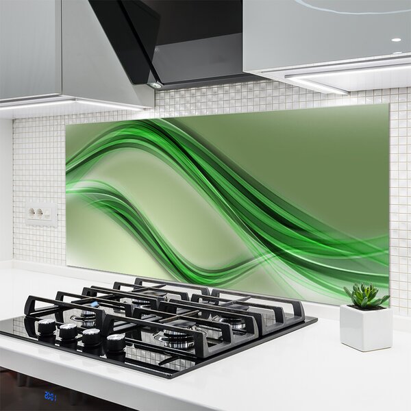 Panou sticla bucatarie Abstract Art Verde Gri