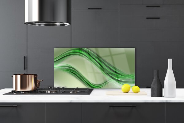 Panou sticla bucatarie Abstract Art Verde Gri