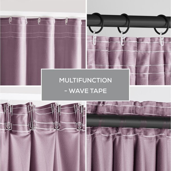Draperie roz-deschis dimout (semi-opacă) din catifea 140x270 cm Pleat – Restilo
