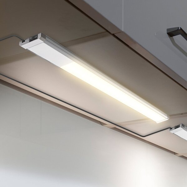 B.K. Licht Lumină LED pentru dulap inferior Kniff argintiu, lungime 57,5 cm, 3.000 K, Metalic, Bucătărie, Metal