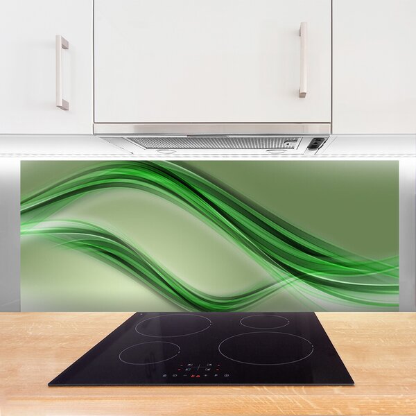 Panou sticla bucatarie Abstract Art Verde Gri