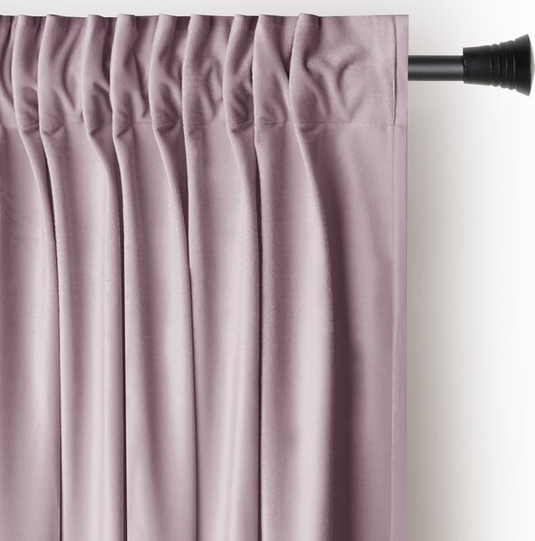 Draperie roz-deschis dimout (semi-opacă) din catifea 140x270 cm Pleat – Restilo