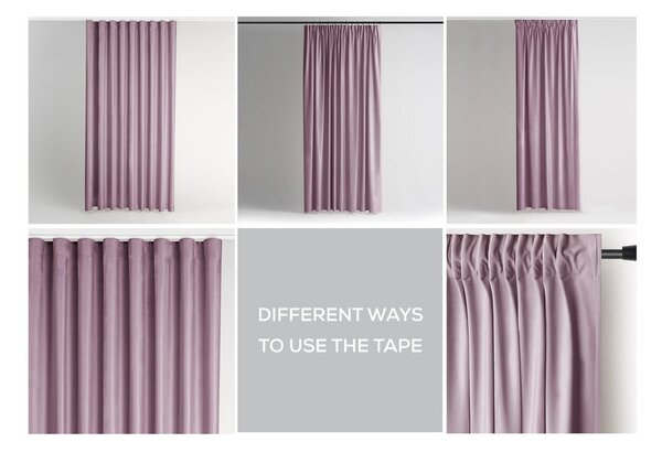 Draperie roz-deschis dimout (semi-opacă) din catifea 140x270 cm Pleat – Restilo
