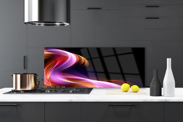 Panou sticla bucatarie Rezumat Wave Art Roșu Violet