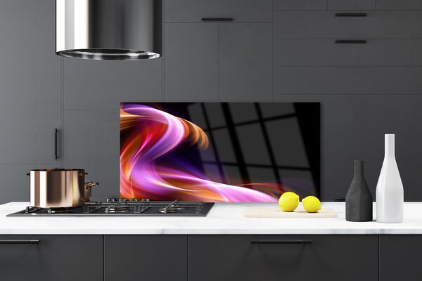 Panou sticla bucatarie Rezumat Wave Art Roșu Violet