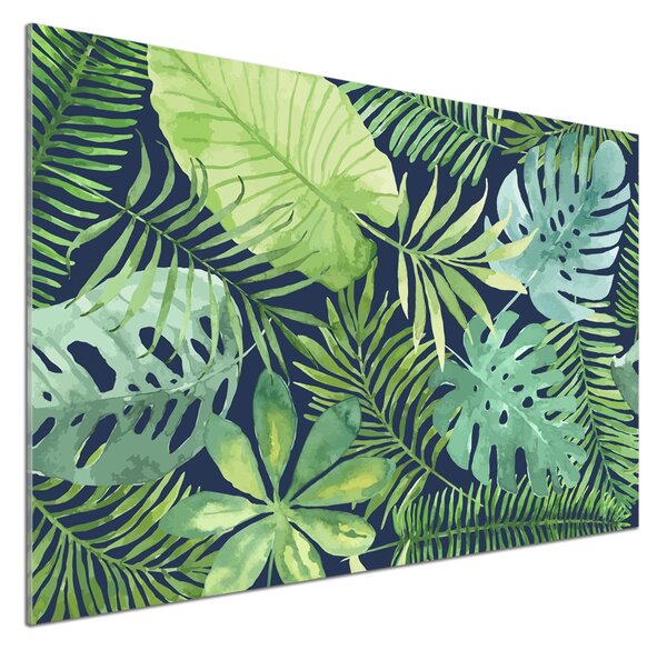 Panou sticla securizata bucatarie frunze tropicale