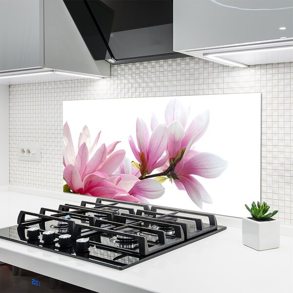 Panou sticla bucatarie Magnolia Blossoms Floral roz