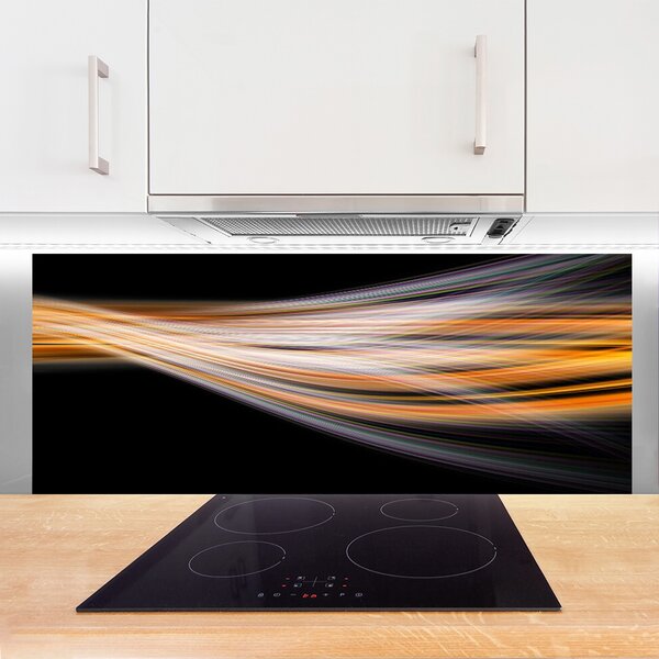 Panou sticla bucatarie Abstract Art Negru Gri Portocaliu