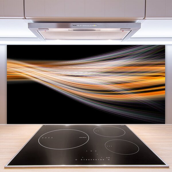 Panou sticla bucatarie Abstract Art Negru Gri Portocaliu