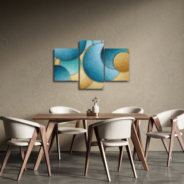 Tablou cu abstracție cercuri (90x60 cm)