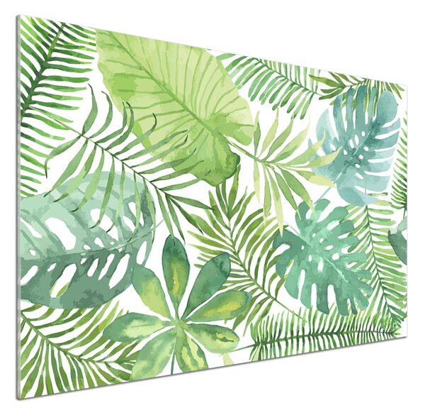 Sticlă bucătărie frunze tropicale
