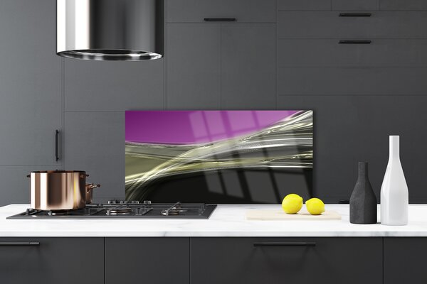 Panou sticla bucatarie Abstract Art Violet Gri Negru