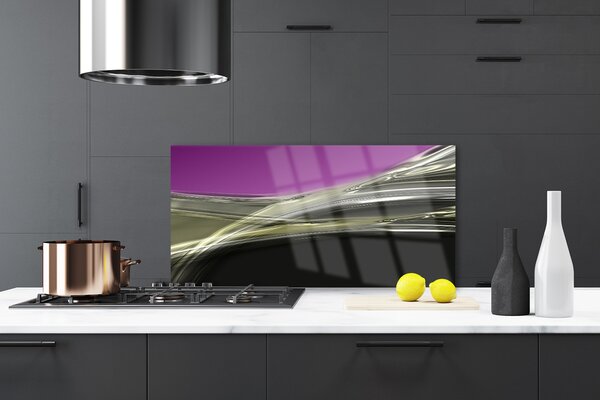 Panou sticla bucatarie Abstract Art Violet Gri Negru