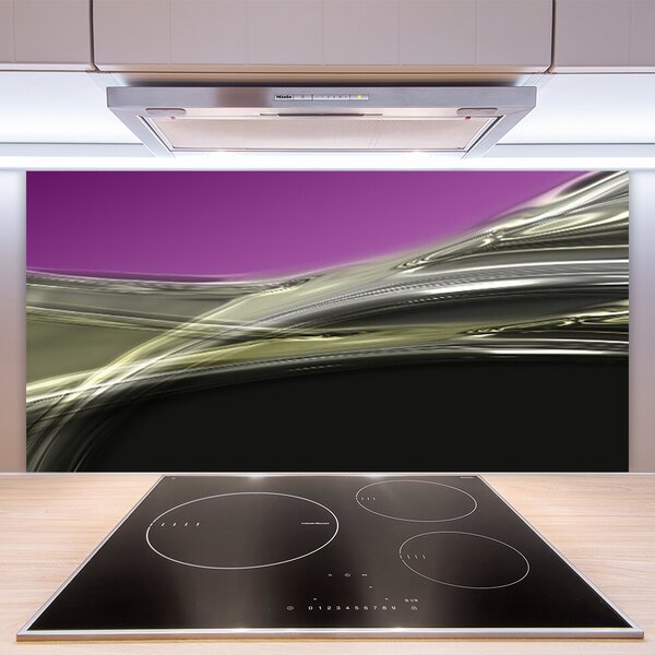 Panou sticla bucatarie Abstract Art Violet Gri Negru