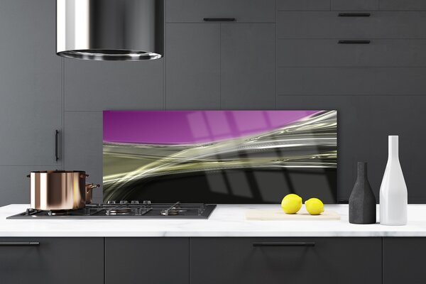 Panou sticla bucatarie Abstract Art Violet Gri Negru