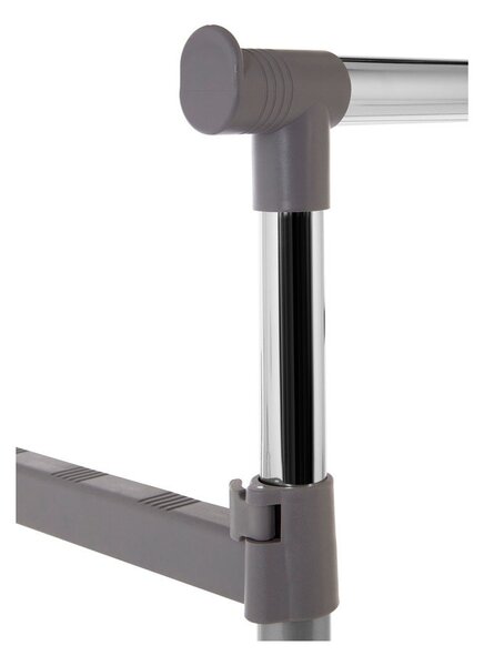 Suport pentru haine argintiu telescopic/cu roți din metal – Premier Housewares