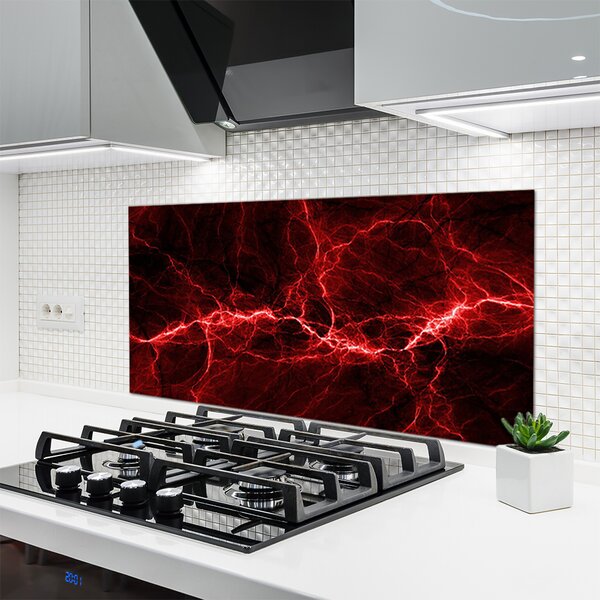 Panou sticla bucatarie Abstract Art Red