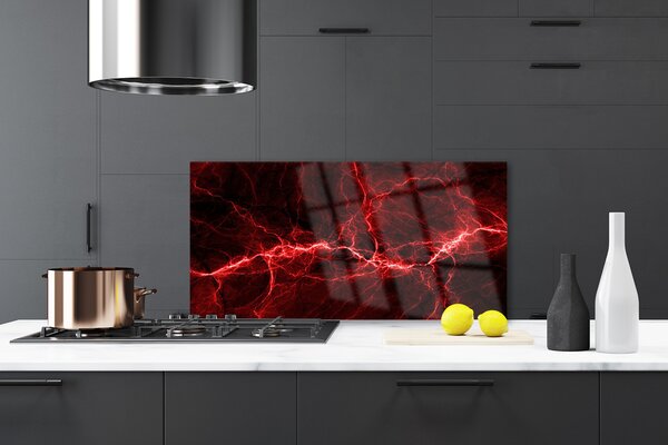 Panou sticla bucatarie Abstract Art Red