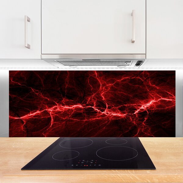 Panou sticla bucatarie Abstract Art Red