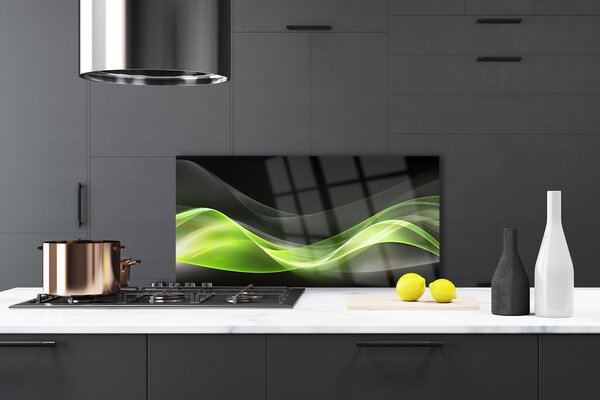 Panou sticla bucatarie Abstract Art Verde Gri Negru