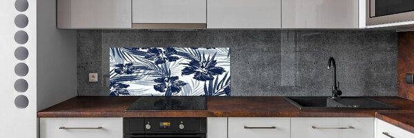Panou sticla securizata bucatarie flori tropicale